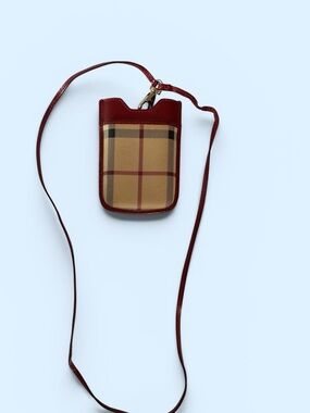 Burberry nova check Red and Tan Plaid Card Case phone holder